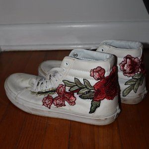 custom embroidered rose vans